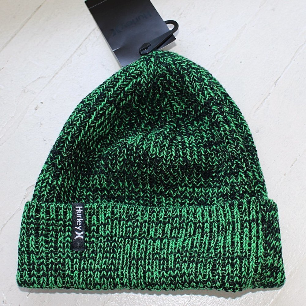 New with Tags - Hurley Max Cuff Beanie in Gym Green Color, Unisex Ski Style